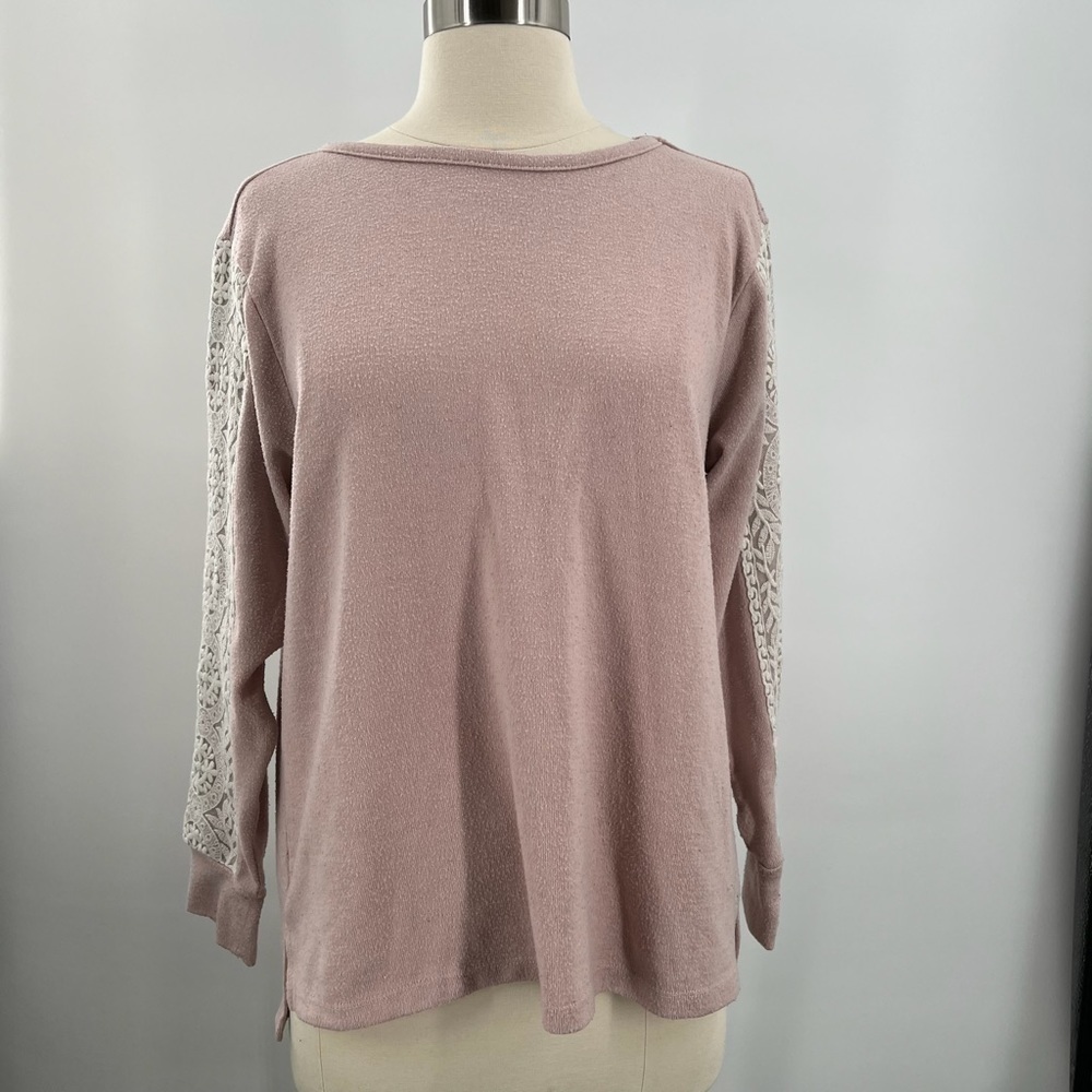 FN by Floral Nikrooz Plush Pink Pajama Top Ladies Medium